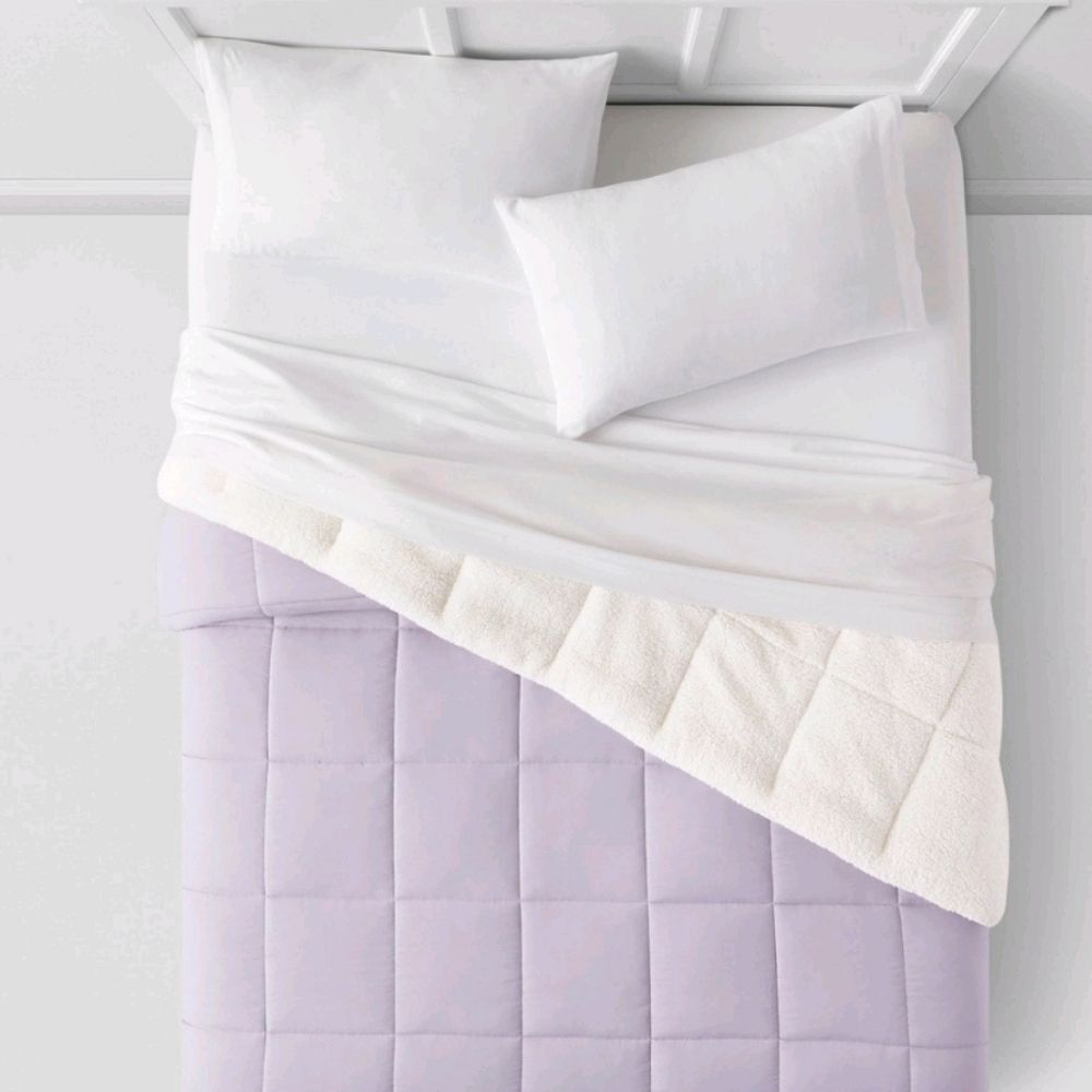 Room‎ Essentials Faux Shearling Microfiber Reversible Comforter - Picture 4 of 10